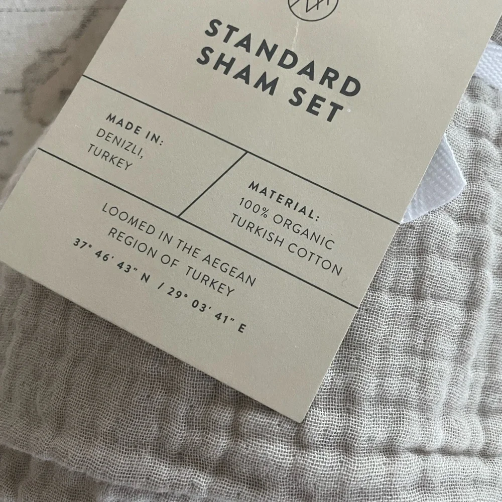 🆕THE CITIZENRY STANDARD SHAM SET ORGANIC COTTON GAUZE SHAMS